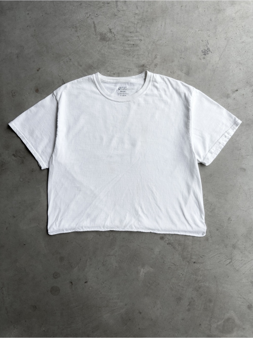 2000s Cropped Boxy Blank White Tee - S